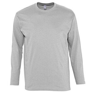 SOLS Mens Monarch Melange Long-Sleeved T-Shirt / Grey Melange